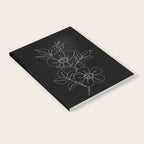 Botanical illustration one line drawing - Rose Black Notebook Gallery Image 2