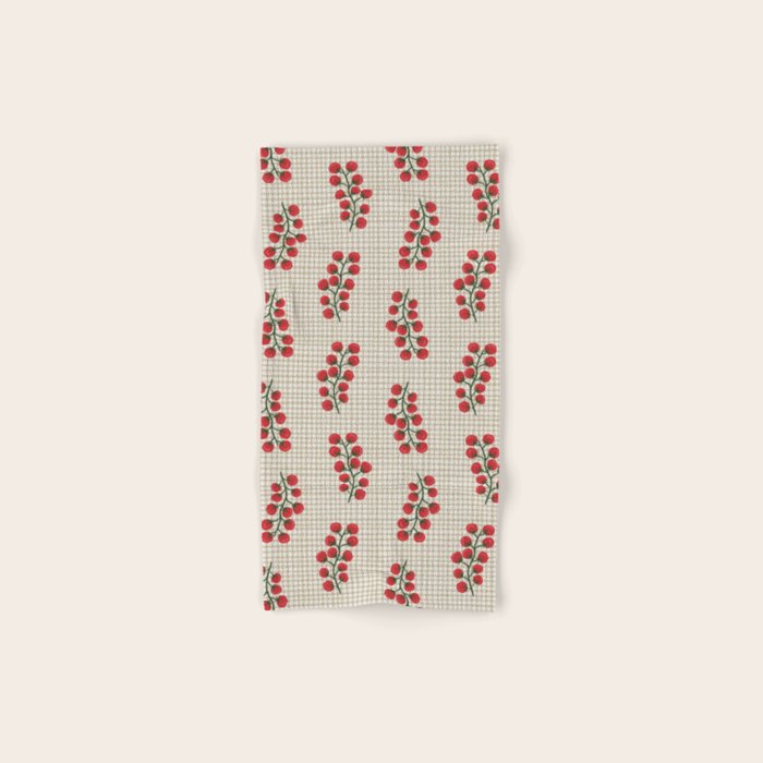 Cherry Tomato Plaid Farmers Market Bath Towel Gallery Image 1