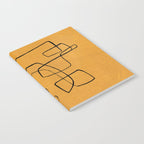 Minimalist Minimal Line Drawing Maze Mustard Yellow Painting Mid Century Modern Cool Funky Trendy Notebook Gallery Image 2
