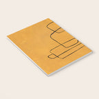 Minimalist Minimal Line Drawing Maze Mustard Yellow Painting Mid Century Modern Cool Funky Trendy Notebook Gallery Image 3