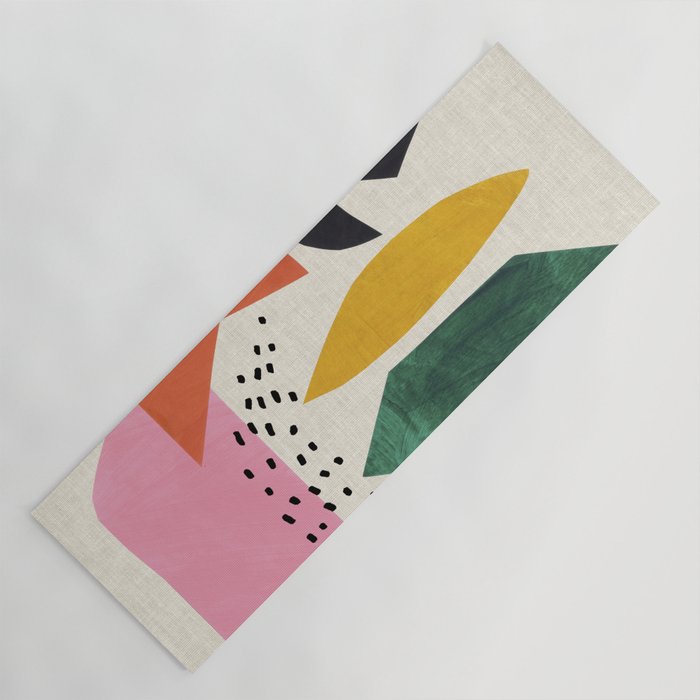 Yellow And Green Shards Yoga Mat Gallery Image 1