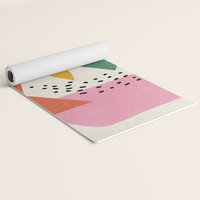 Yellow And Green Shards Yoga Mat Gallery Image 2