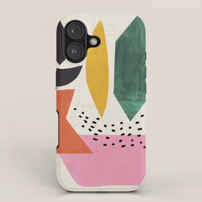 Yellow And Green Shards iPhone Case Gallery Image 1