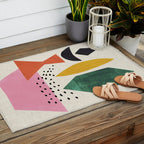 Yellow And Green Shards Outdoor Rug Gallery Image 2