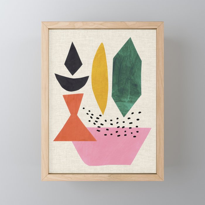 Yellow And Green Shards Mini Art Print Gallery Image 1