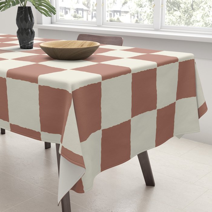 DESERT CHECKER CLAY Tablecloth Gallery Image 3