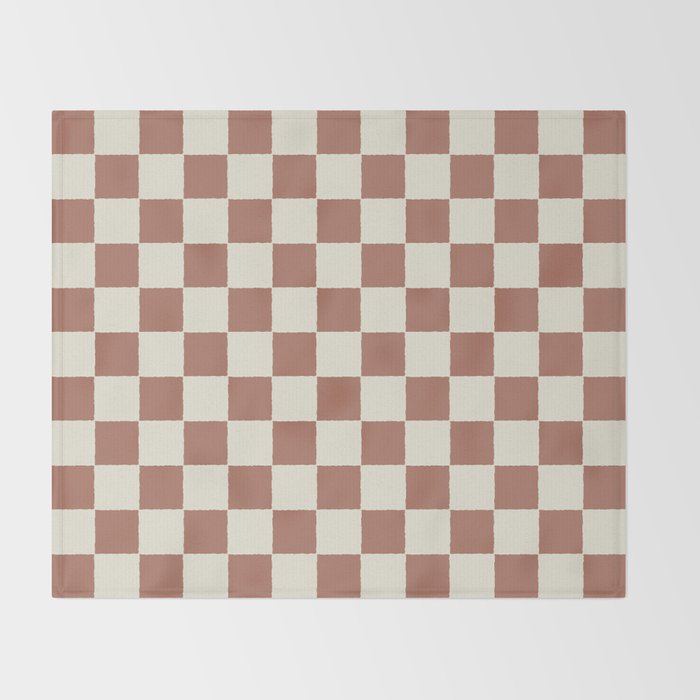 DESERT CHECKER CLAY Throw Blanket Gallery Image 2