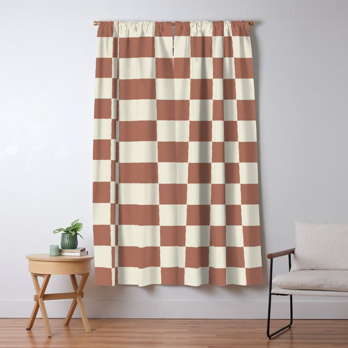 DESERT CHECKER CLAY Window Curtain Gallery Image 5