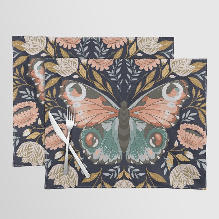 William Morris Butterfly - Midnight Garden Placemat Gallery Image 1