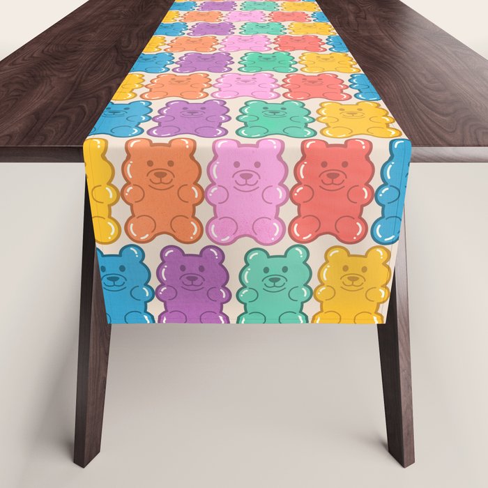 Rainbow Jelly Bears Pattern Table Runner Gallery Image 1