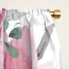 Floral Watercolor, Pink and Gray, Watercolor Print Window Curtain Gallery Image 2