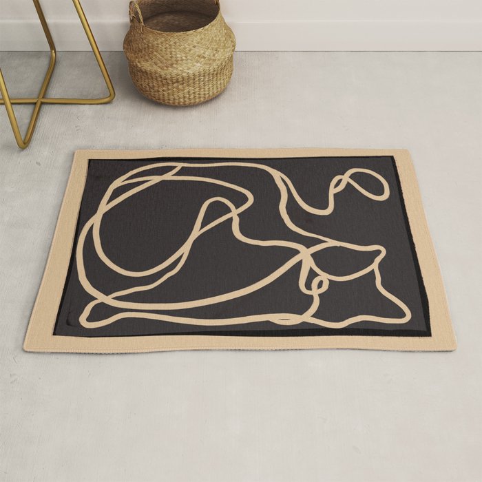 Abstract Line Art Cat 2 Rug Gallery Image 1