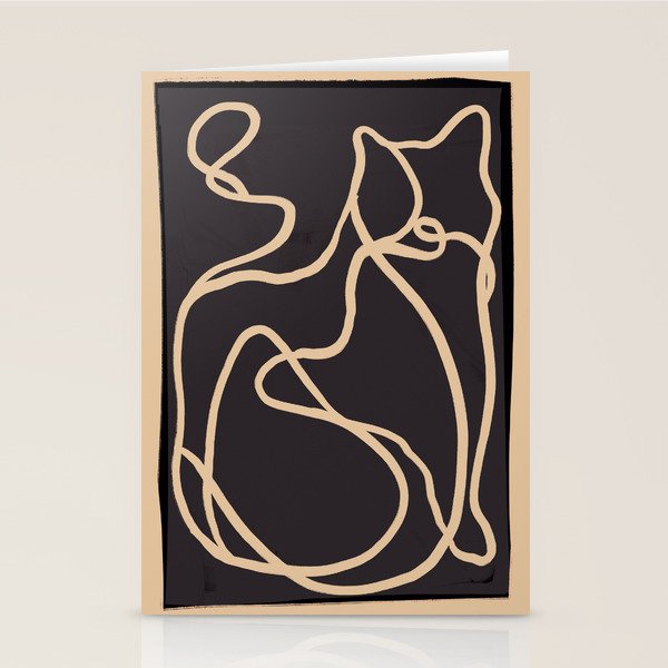 Abstract Line Art Cat 2 Stationery Card Gallery Image 1