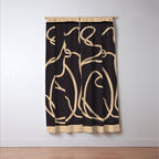 Abstract Line Art Cat 2 Window Curtain Gallery Image 3
