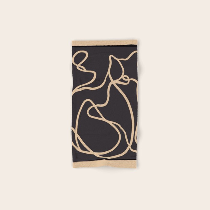 Abstract Line Art Cat 2 Bath Towel Gallery Image 1