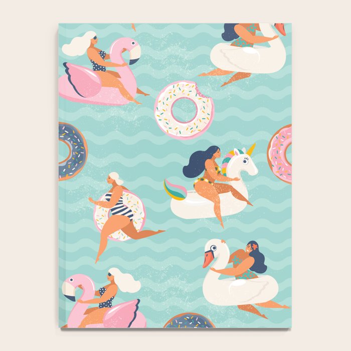 Gils on inflatable in swimming pool floats. Notebook Gallery Image 4