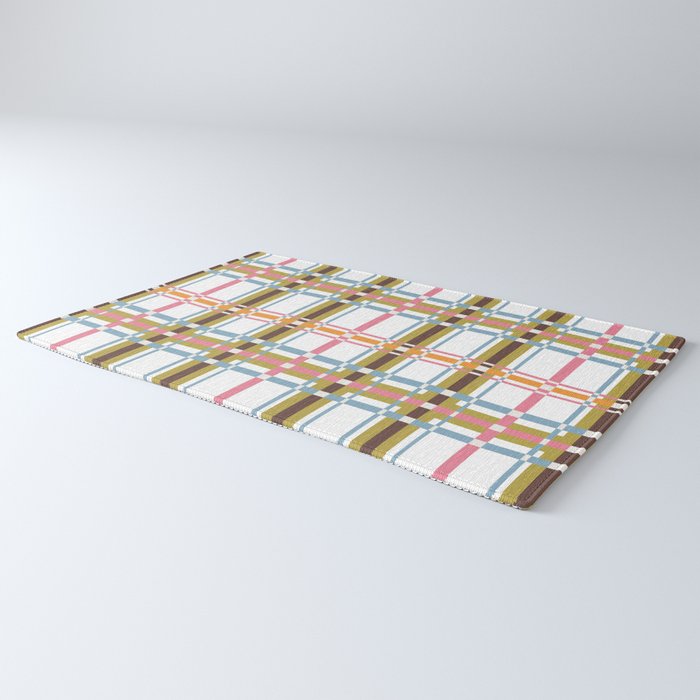 Bold Crosshatch Colorful Rug Gallery Image 3