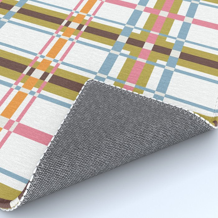 Bold Crosshatch Colorful Rug Gallery Image 4