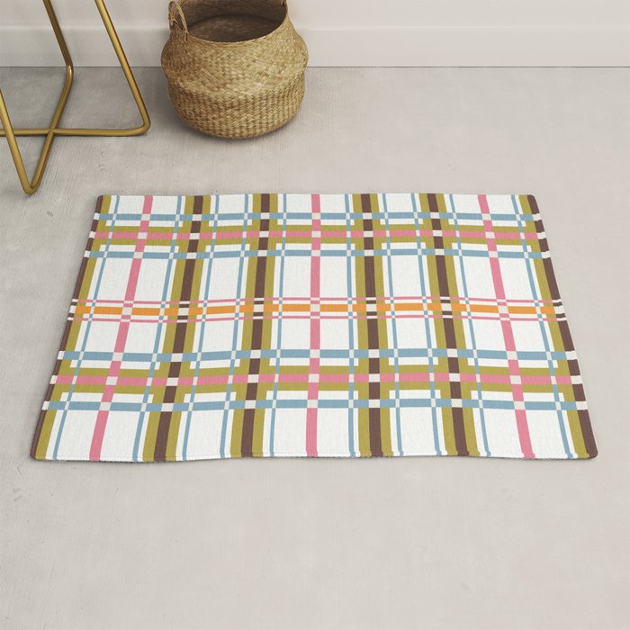 Bold Crosshatch Colorful Rug Gallery Image 1