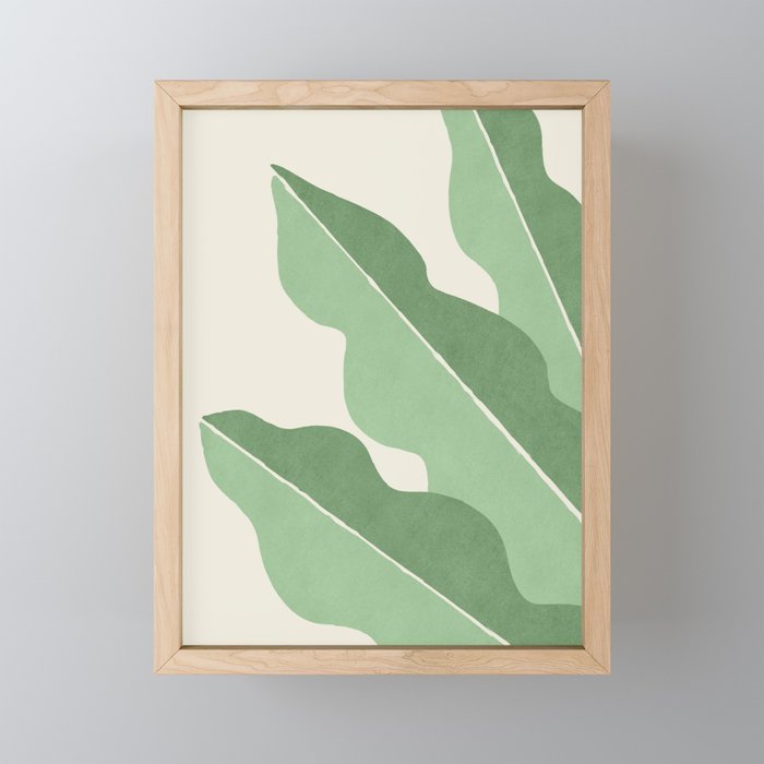Color Block Abstract Leaf - Green Mini Art Print Gallery Image 1
