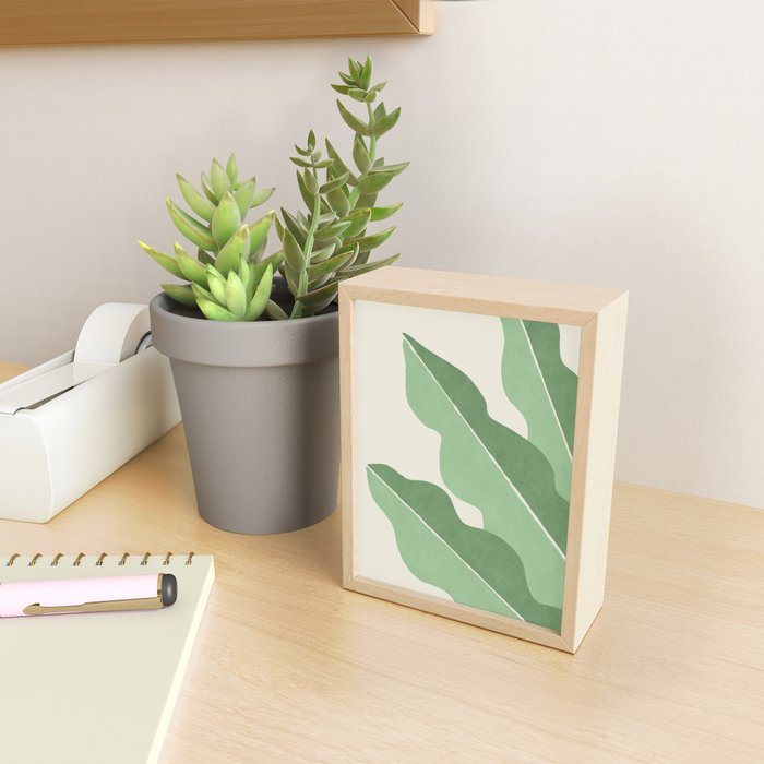 Color Block Abstract Leaf - Green Mini Art Print Gallery Image 2