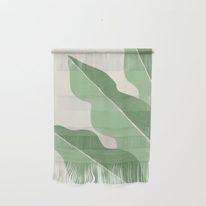 Color Block Abstract Leaf - Green Wall Hanging Gallery Image 1