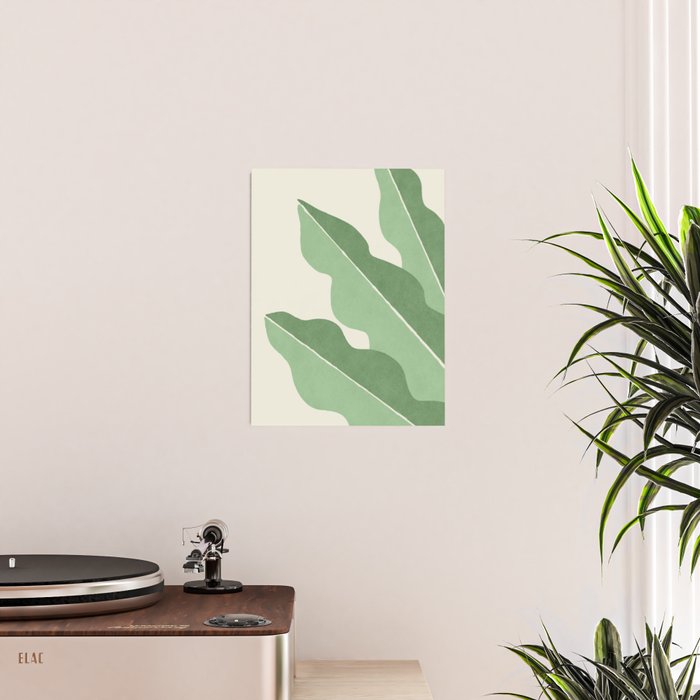 Color Block Abstract Leaf - Green Poster Gallery Image 2