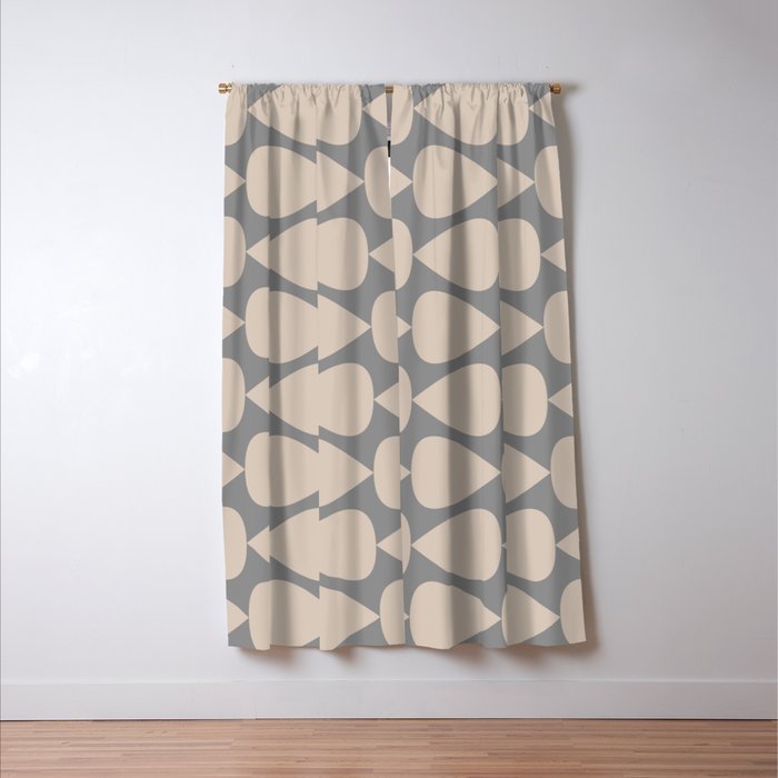 Plectrum Pattern in Putty and Gray Window Curtain Gallery Image 3