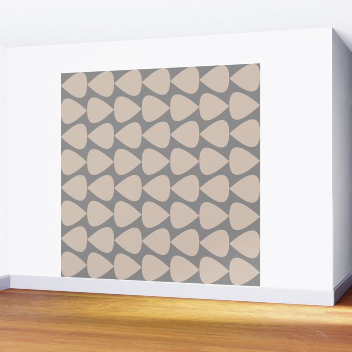 Plectrum Pattern in Putty and Gray Wall Mural Gallery Image 2