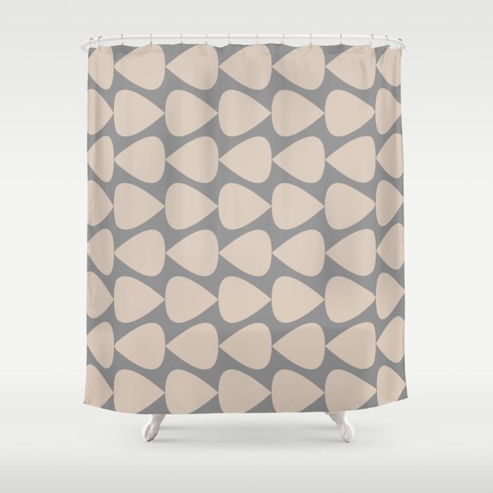 Plectrum Pattern in Putty and Gray Shower Curtain Gallery Image 1