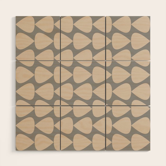 Plectrum Pattern in Putty and Gray Wood Wall Art Gallery Image 1