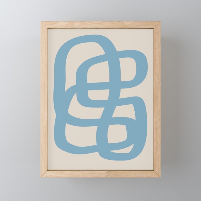 Abstract Scribble (Blue Beige) Mini Art Print Gallery Image 1