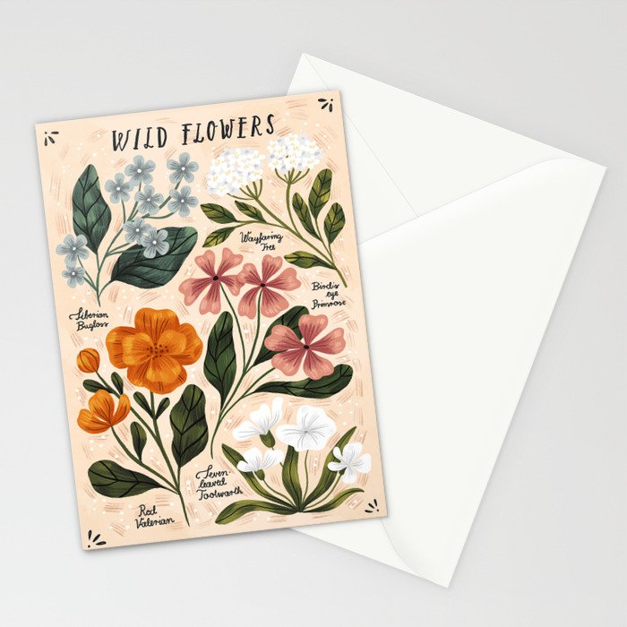 Wild Flowers ~ vol2.  vintage inspired botanical Stationery Card Gallery Image 2