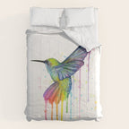 Hummingbird Rainbow Watercolor Comforter Gallery Image 6