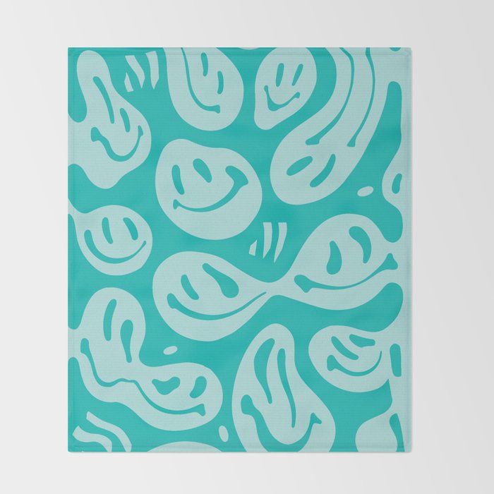 Eggshell Blue Melted Happiness Throw Blanket Gallery Image 2