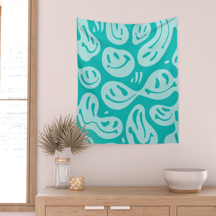 Eggshell Blue Melted Happiness Wall Tapestry Gallery Image 2