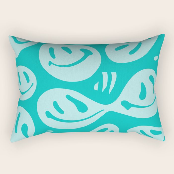 Eggshell Blue Melted Happiness Rectangular Pillow Gallery Image 1