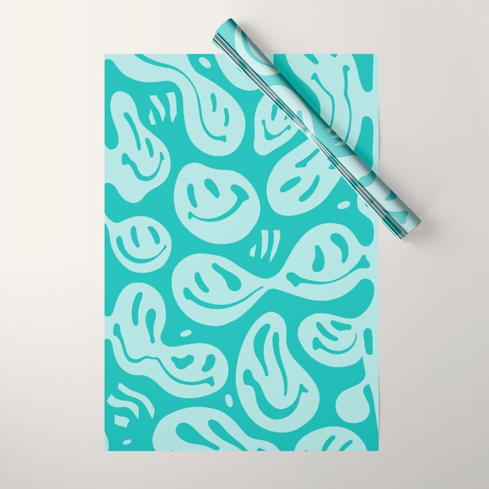 Eggshell Blue Melted Happiness Wrapping Paper Gallery Image 1