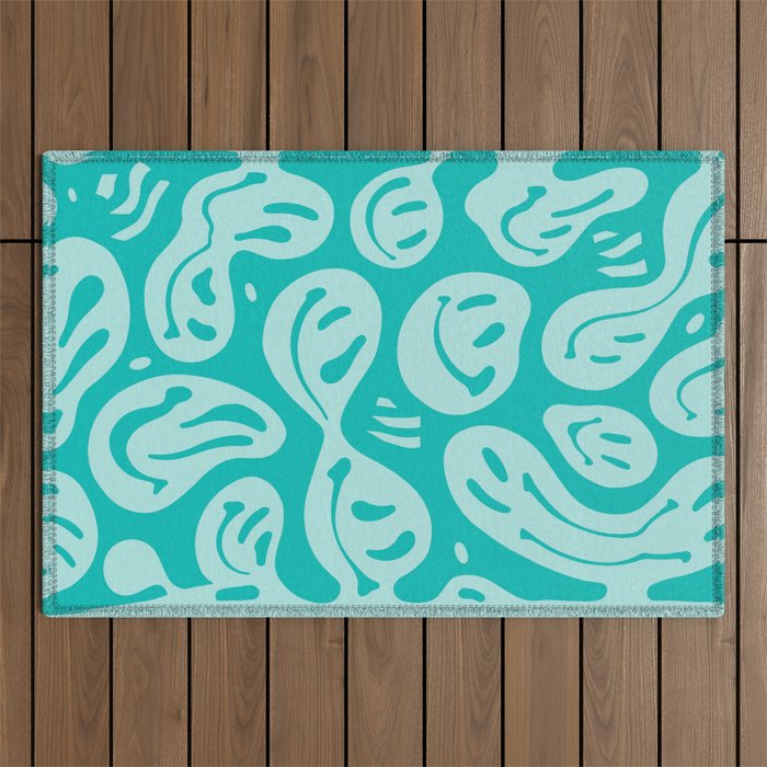 Eggshell Blue Melted Happiness Outdoor Rug Gallery Image 1