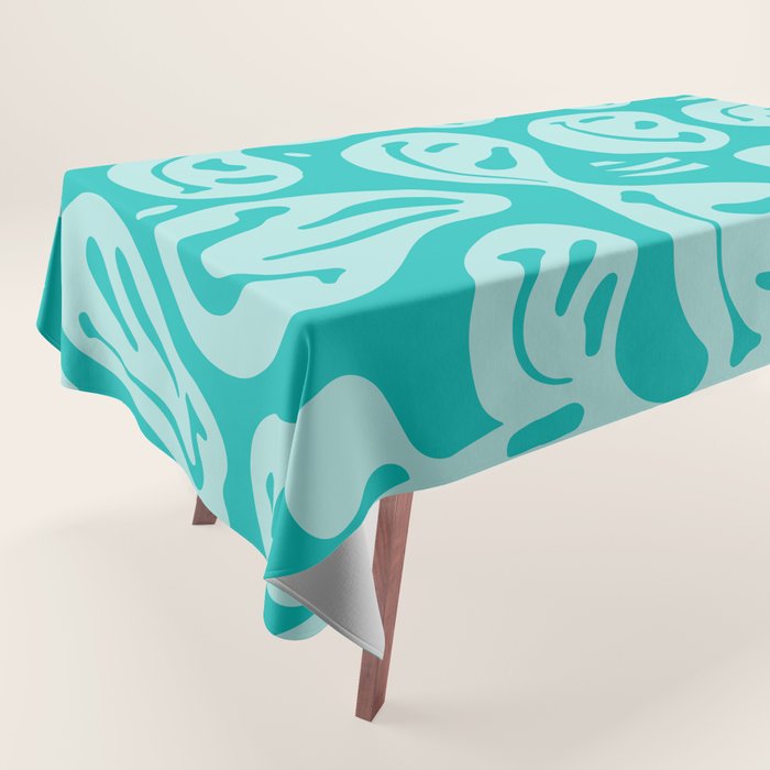 Eggshell Blue Melted Happiness Tablecloth Gallery Image 1