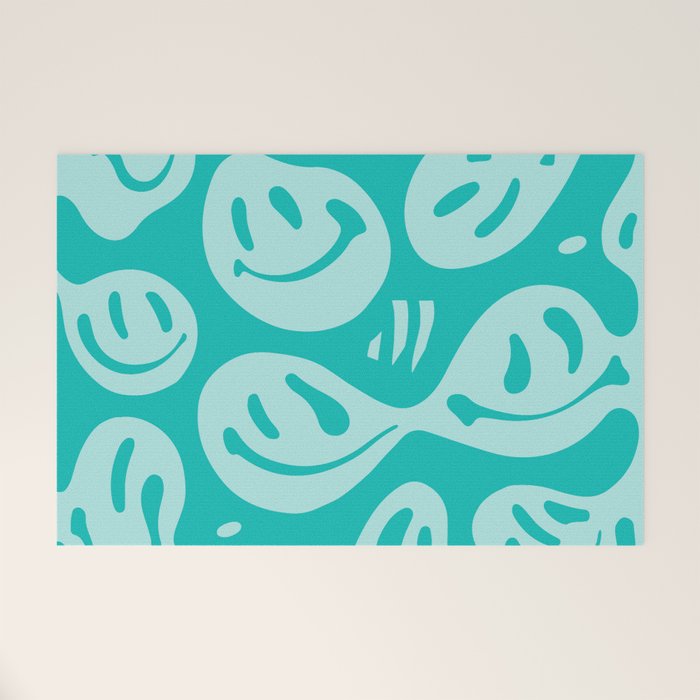 Eggshell Blue Melted Happiness Welcome Mat Gallery Image 1