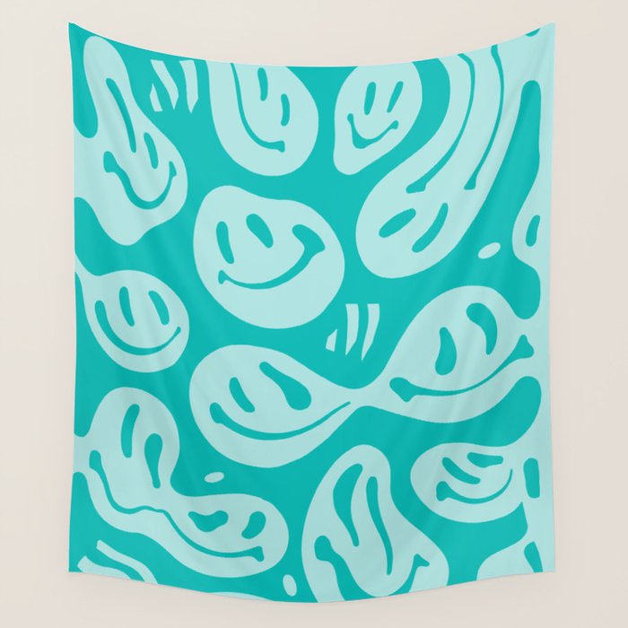 Eggshell Blue Melted Happiness Wall Tapestry Gallery Image 4