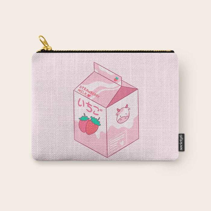Kawaii Strawberry Milk Shake Carry All Pouch Gallery Image 1