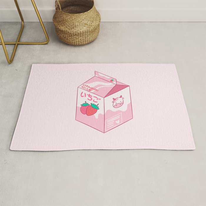 Kawaii Strawberry Milk Shake Rug Gallery Image 1