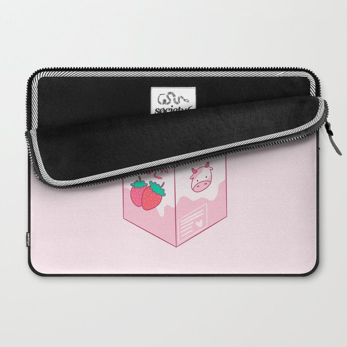 Kawaii Strawberry Milk Shake Laptop Sleeve Gallery Image 2