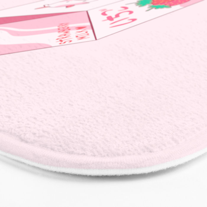 Kawaii Strawberry Milk Shake Bath Mat Gallery Image 3