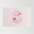 Kawaii Strawberry Milk Shake Rug Gallery Image 2