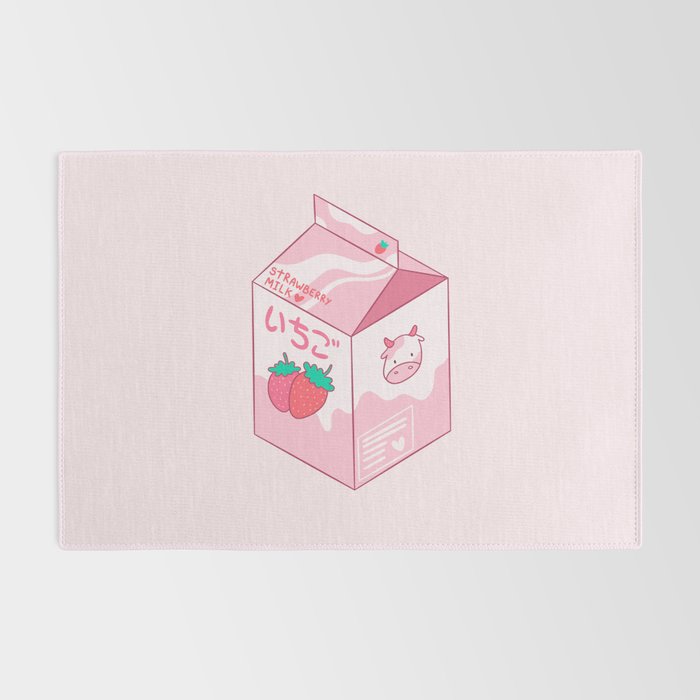 Kawaii Strawberry Milk Shake Rug Gallery Image 2