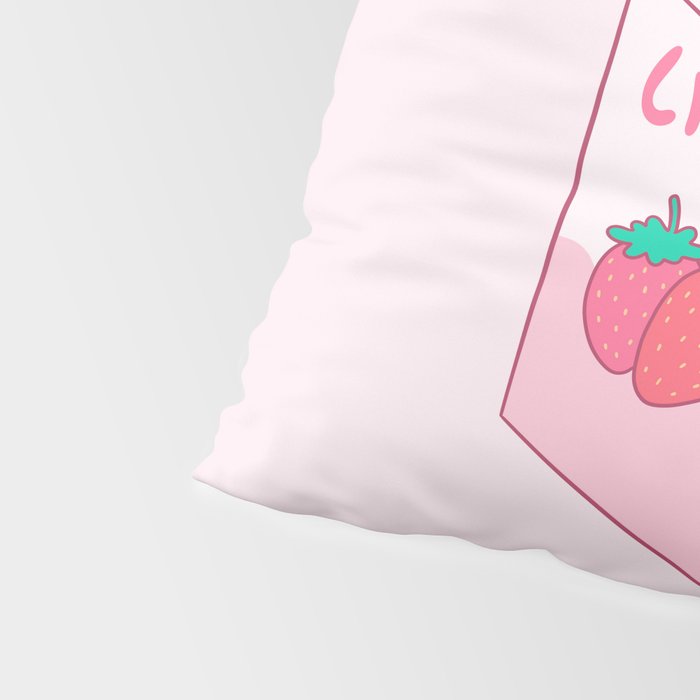Kawaii Strawberry Milk Shake Pillow Sham Gallery Image 4