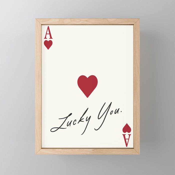 Ace of hearts - lucky you Mini Art Print Gallery Image 1